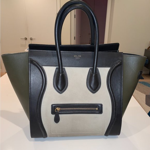 Celine Tri-Color Leather Mini Luggage Tote - Picture 2 of 6